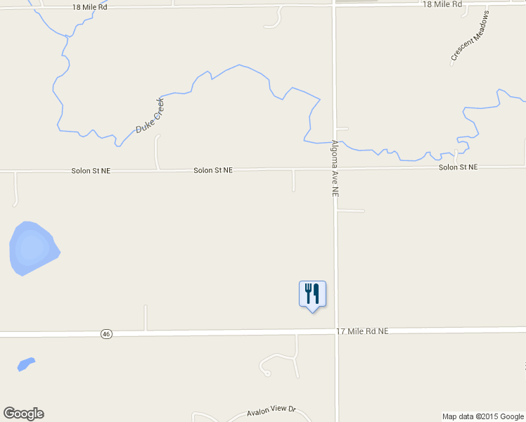 map of restaurants, bars, coffee shops, grocery stores, and more near 2270 Solon Street Northeast in Cedar Springs