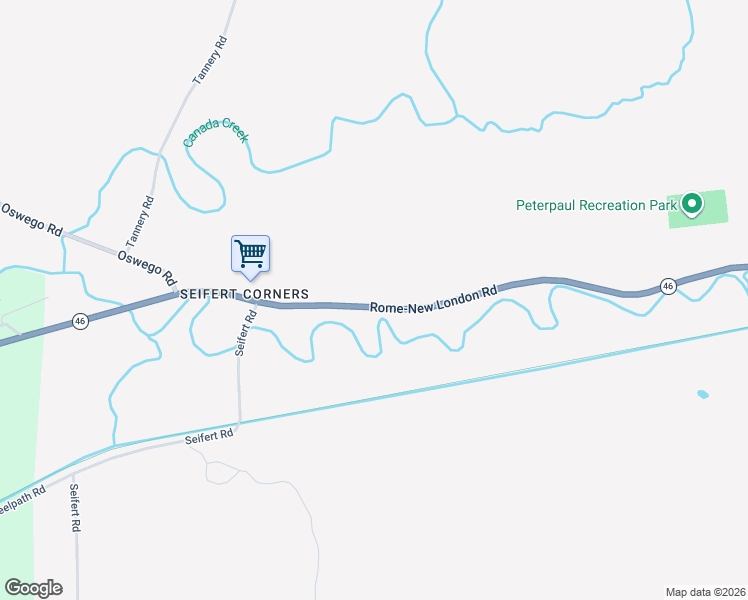 map of restaurants, bars, coffee shops, grocery stores, and more near 5496-5722 Highway 46 in Rome