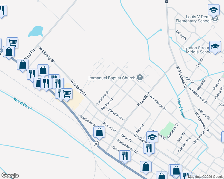 map of restaurants, bars, coffee shops, grocery stores, and more near 305 Hamilton Street in Rome