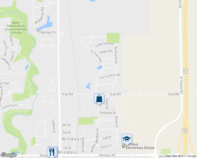 map of restaurants, bars, coffee shops, grocery stores, and more near 4399 Low Countries Road in DeForest