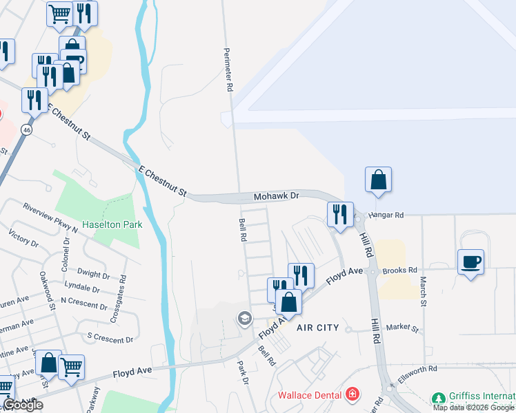 map of restaurants, bars, coffee shops, grocery stores, and more near 111 Tompkins Avenue in Rome