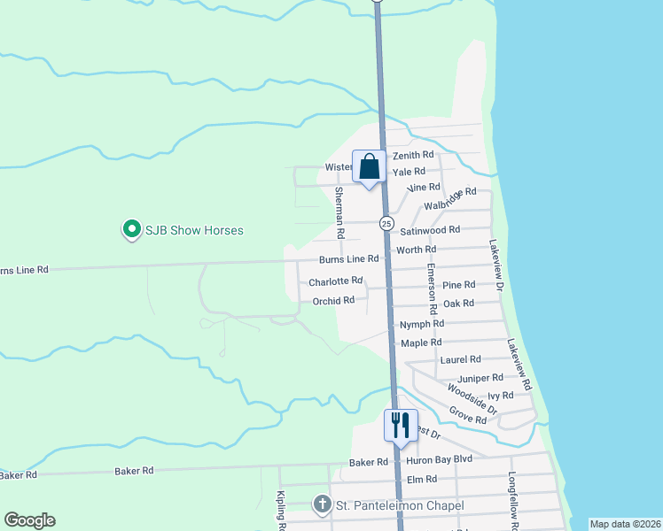 map of restaurants, bars, coffee shops, grocery stores, and more near 7186 Burns Line Road in Lexington