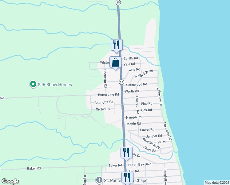 map of restaurants, bars, coffee shops, grocery stores, and more near 7186 Burns Line Road in Lexington