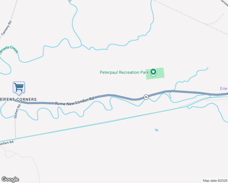 map of restaurants, bars, coffee shops, grocery stores, and more near 5509 Rome-New London Road in Rome