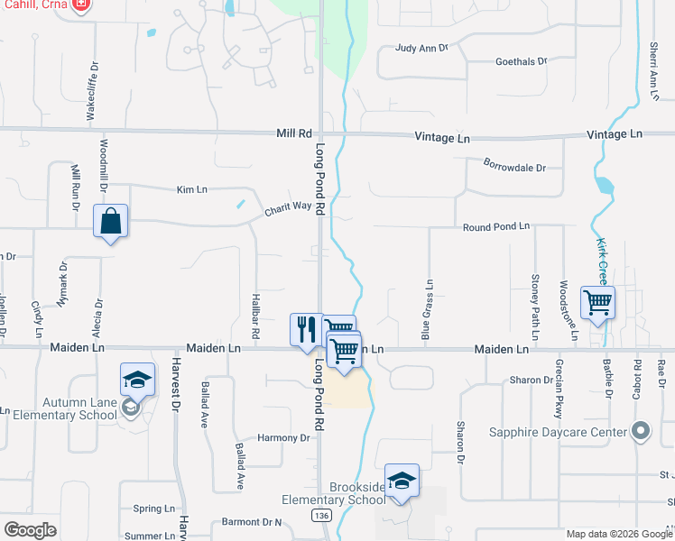 map of restaurants, bars, coffee shops, grocery stores, and more near 65 Catania Court in Greece