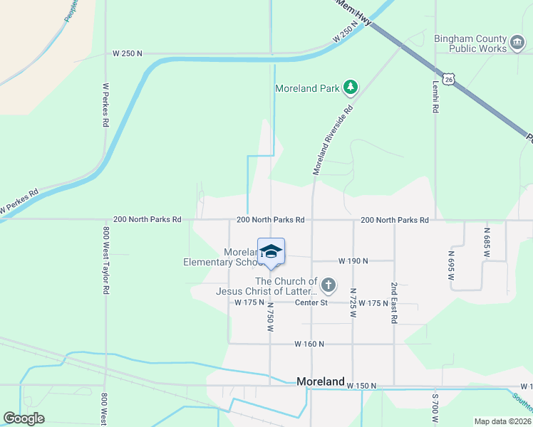 map of restaurants, bars, coffee shops, grocery stores, and more near 750 West 200 Road North in Blackfoot