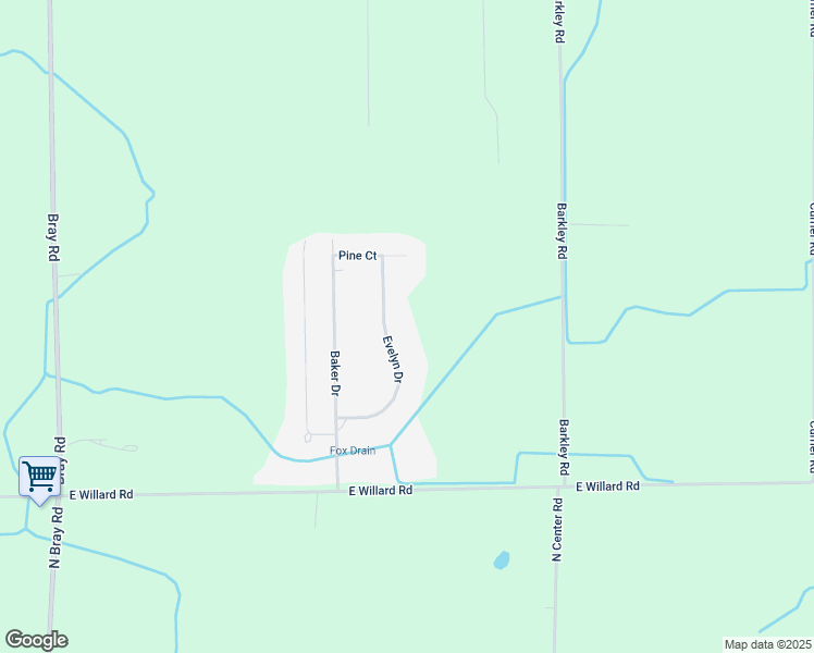 map of restaurants, bars, coffee shops, grocery stores, and more near 10395 Evelyn Drive in Clio