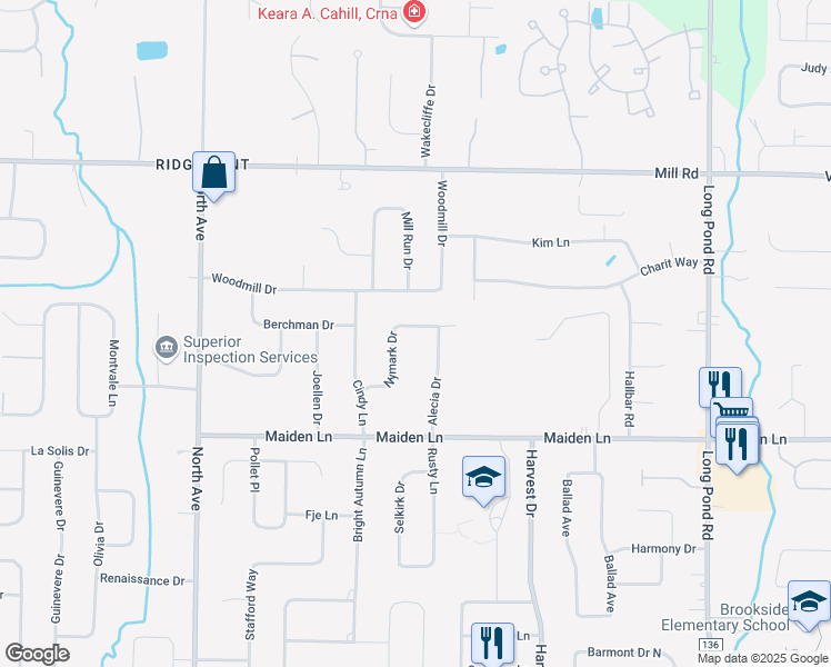 map of restaurants, bars, coffee shops, grocery stores, and more near 120 Nymark Drive in Rochester