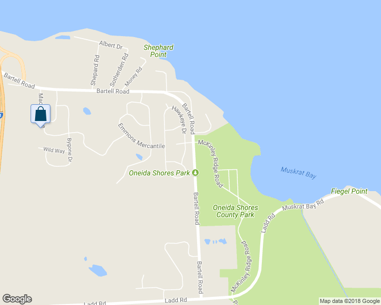 map of restaurants, bars, coffee shops, grocery stores, and more near 9410 Hawkeye Drive in Brewerton