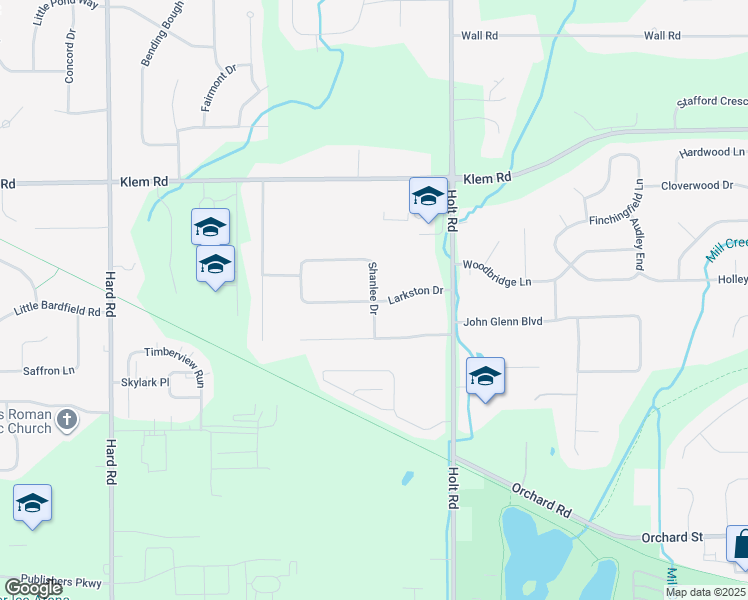 map of restaurants, bars, coffee shops, grocery stores, and more near 722 Shanlee Drive in Webster