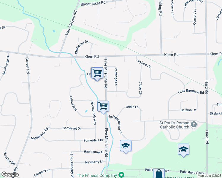map of restaurants, bars, coffee shops, grocery stores, and more near 826 Woodcock Drive in Webster