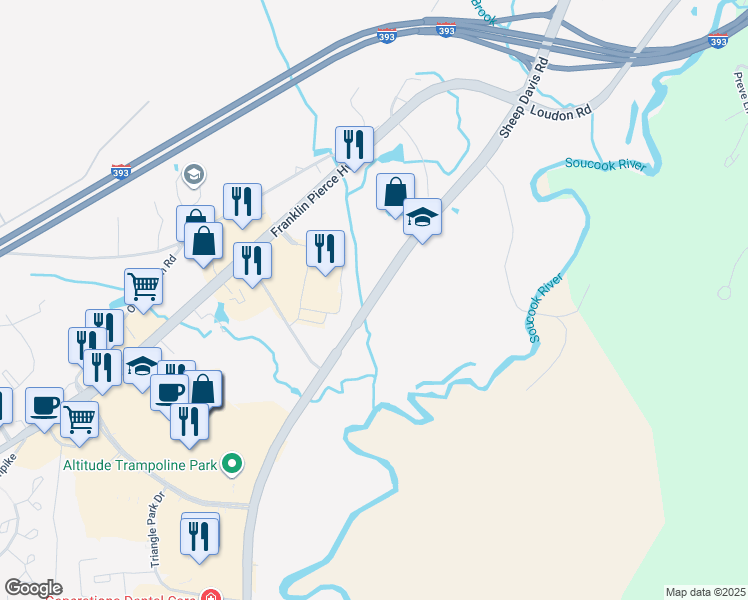 map of restaurants, bars, coffee shops, grocery stores, and more near 308 Sheep Davis Road in Concord