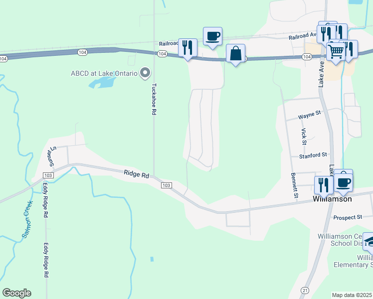 map of restaurants, bars, coffee shops, grocery stores, and more near 6268 Whispering Woods Drive in Williamson