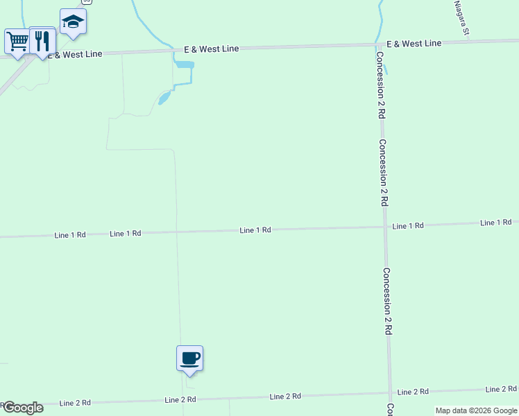 map of restaurants, bars, coffee shops, grocery stores, and more near 1078 Line 1 Road in Niagara-on-the-Lake