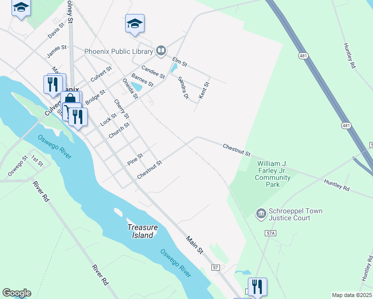 map of restaurants, bars, coffee shops, grocery stores, and more near 70 Chestnut Street in Phoenix