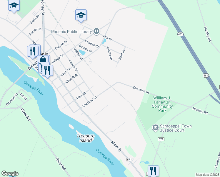 map of restaurants, bars, coffee shops, grocery stores, and more near 70 Chestnut Street in Phoenix