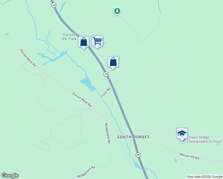 map of restaurants, bars, coffee shops, grocery stores, and more near 1083 Vermont 30 in Dorset