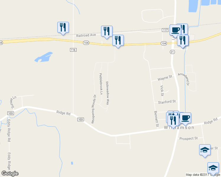 map of restaurants, bars, coffee shops, grocery stores, and more near 6270 Stillmeadow Way in Williamson