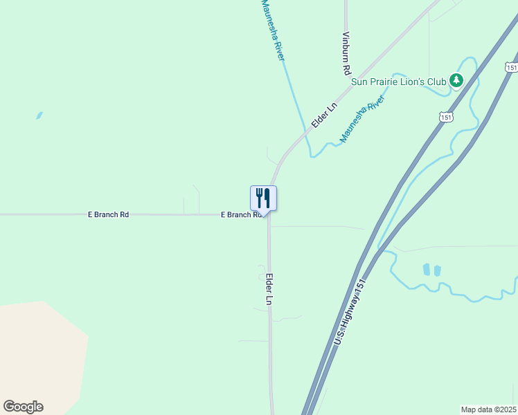 map of restaurants, bars, coffee shops, grocery stores, and more near 6957 Elder Lane in Sun Prairie