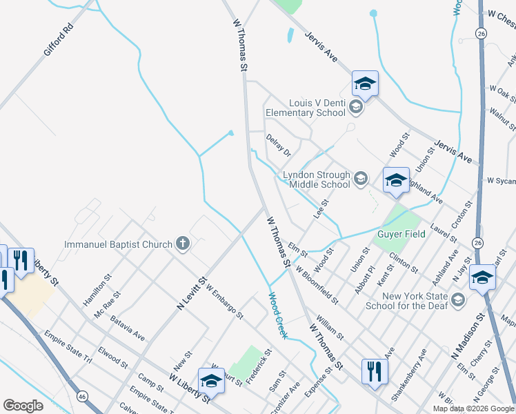 map of restaurants, bars, coffee shops, grocery stores, and more near 903 West Thomas Street in Rome