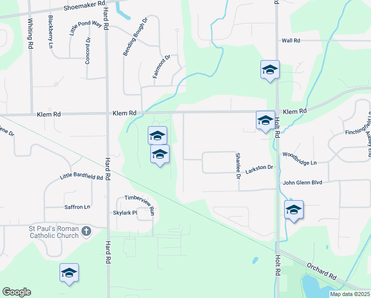 map of restaurants, bars, coffee shops, grocery stores, and more near 680 Shadow Wood Lane in Webster