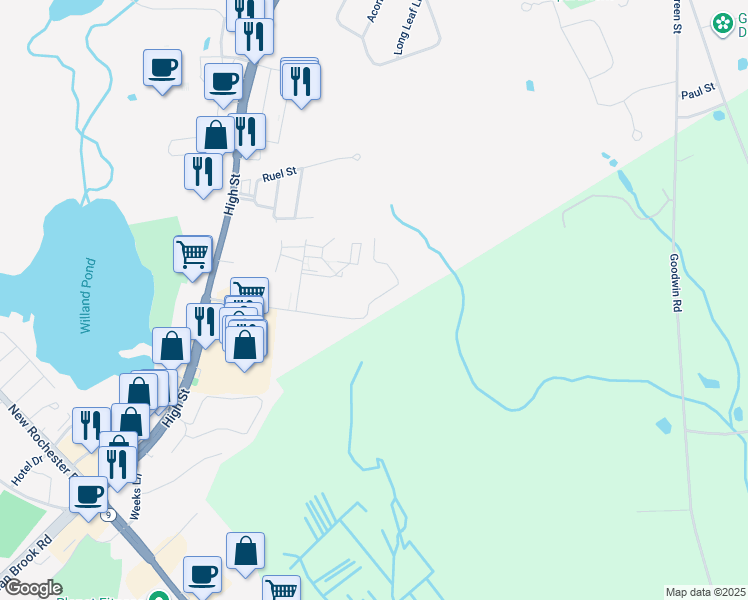map of restaurants, bars, coffee shops, grocery stores, and more near 1 Tri City Road in Somersworth