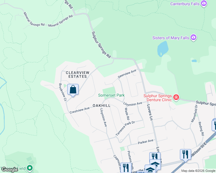 map of restaurants, bars, coffee shops, grocery stores, and more near 108 Deerview Place in Hamilton