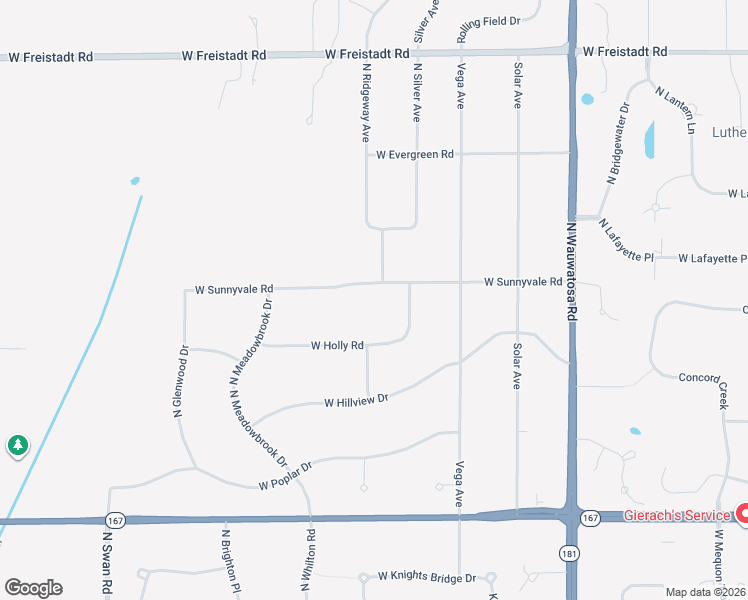 map of restaurants, bars, coffee shops, grocery stores, and more near 8245 West Sunnyvale Road in Mequon