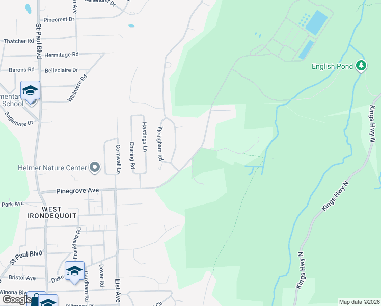 map of restaurants, bars, coffee shops, grocery stores, and more near 527 Muskoka Trail in Irondequoit
