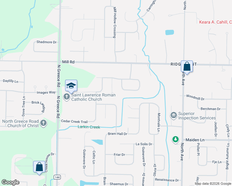 map of restaurants, bars, coffee shops, grocery stores, and more near 83 Saint Elias Circle in Rochester