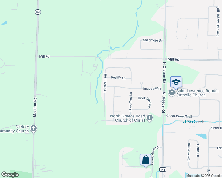 map of restaurants, bars, coffee shops, grocery stores, and more near 235 Daffodil Trail in Rochester