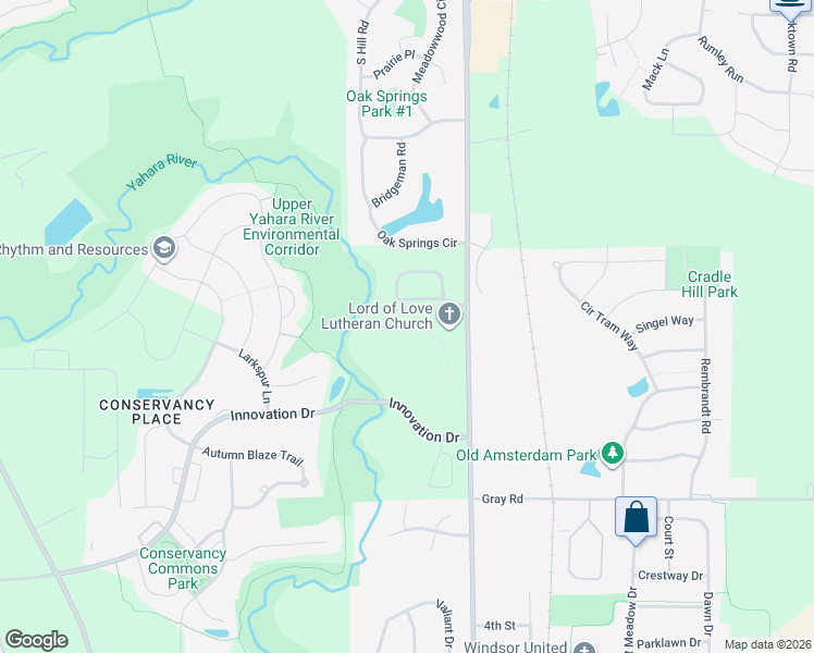 map of restaurants, bars, coffee shops, grocery stores, and more near 113 Paradise Circle in DeForest