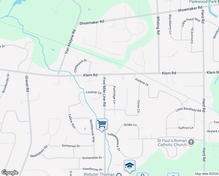 map of restaurants, bars, coffee shops, grocery stores, and more near 839 Partridge Lane in Webster
