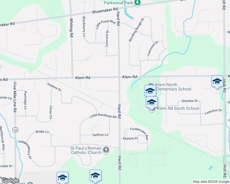 map of restaurants, bars, coffee shops, grocery stores, and more near 949 Timberland Court in Webster