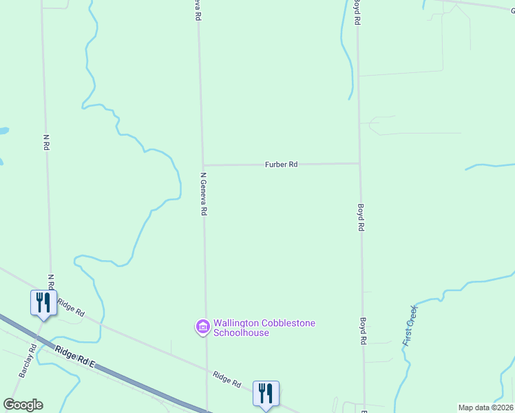map of restaurants, bars, coffee shops, grocery stores, and more near 7888 Furber Road in Sodus