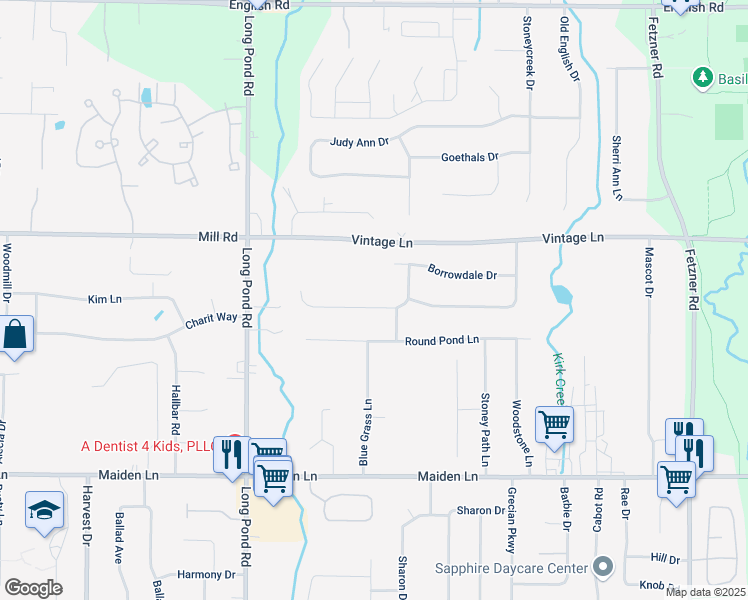 map of restaurants, bars, coffee shops, grocery stores, and more near 82 Troutbeck Lane in Rochester