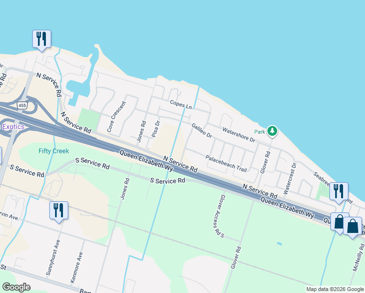 map of restaurants, bars, coffee shops, grocery stores, and more near in Hamilton