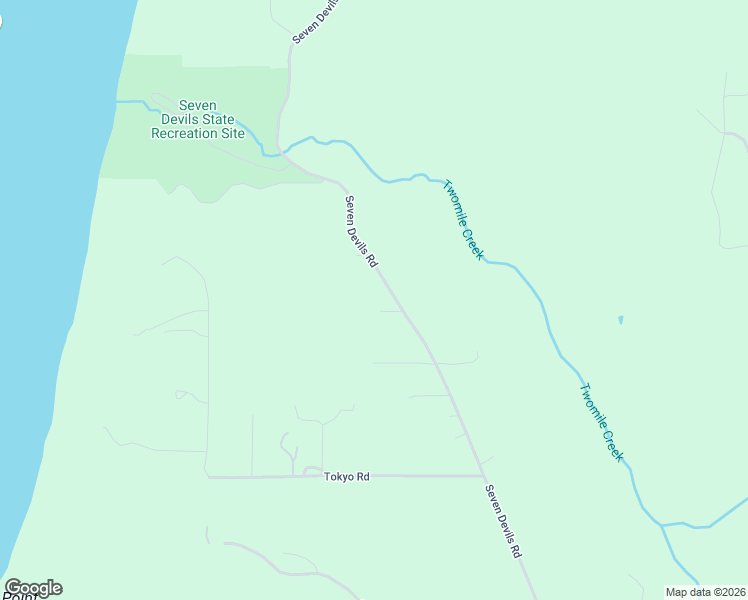 map of restaurants, bars, coffee shops, grocery stores, and more near 59492 Seven Devils Road in Bandon