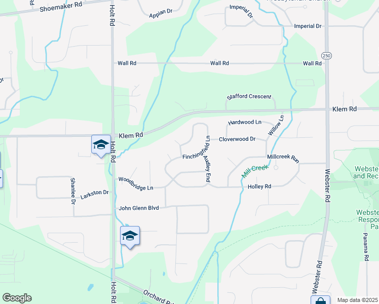 map of restaurants, bars, coffee shops, grocery stores, and more near 700 Ashdon Circle in Webster