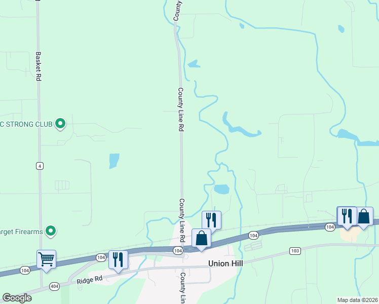 map of restaurants, bars, coffee shops, grocery stores, and more near 6382 County Line Road in Ontario