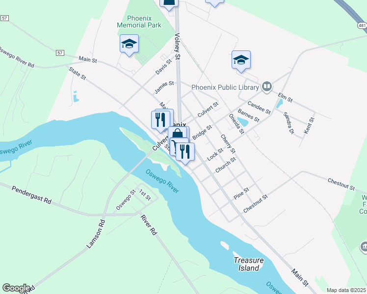 map of restaurants, bars, coffee shops, grocery stores, and more near 18 Bridge Street in Phoenix