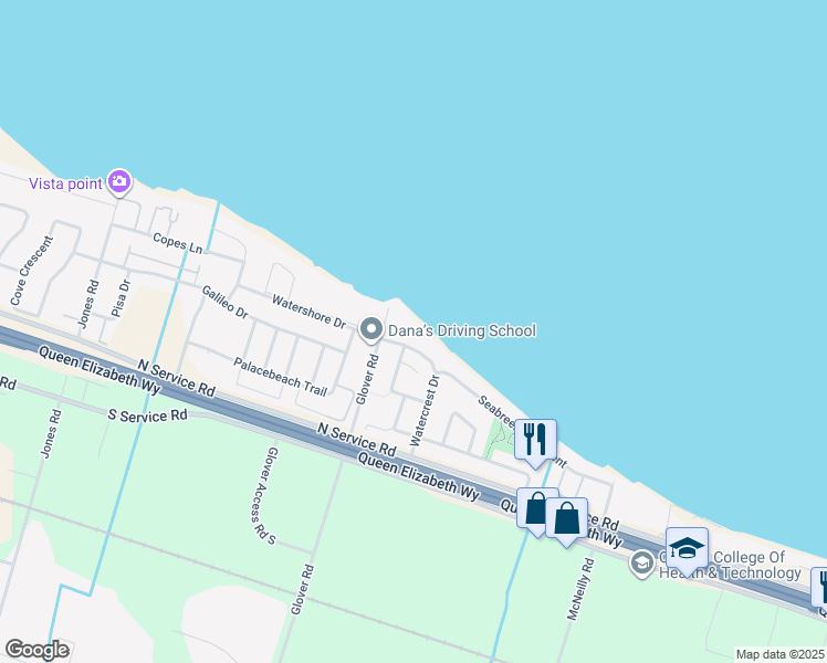 map of restaurants, bars, coffee shops, grocery stores, and more near 142 Watercrest Drive in Hamilton