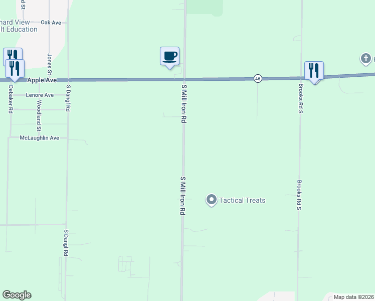 map of restaurants, bars, coffee shops, grocery stores, and more near 1246 South Mill Iron Road in Muskegon