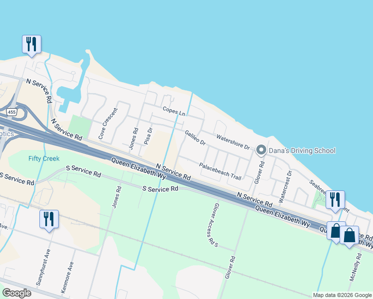 map of restaurants, bars, coffee shops, grocery stores, and more near 40 Dartmouth Gate in Hamilton