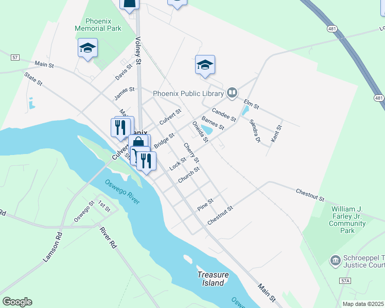 map of restaurants, bars, coffee shops, grocery stores, and more near 52 Cherry Street in Phoenix