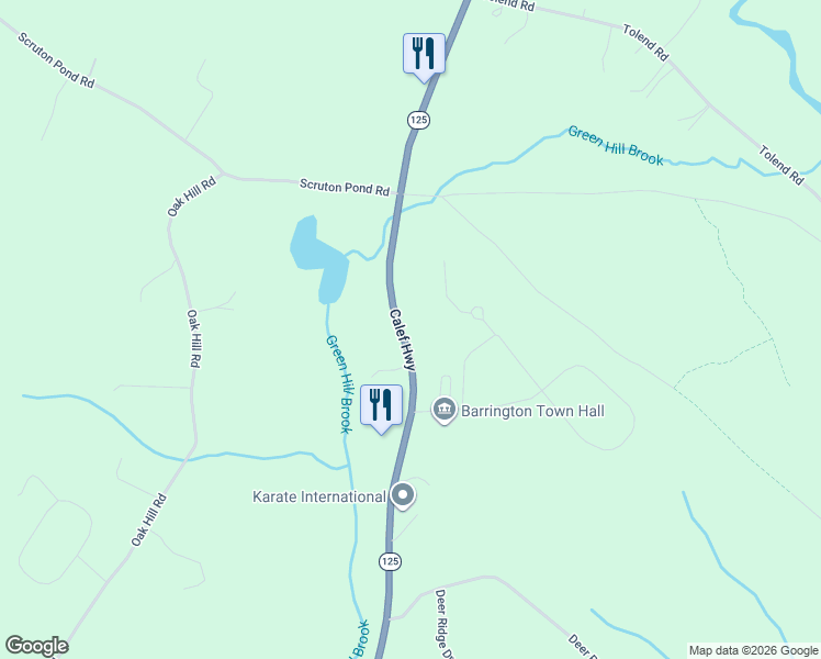 map of restaurants, bars, coffee shops, grocery stores, and more near 248 Calef Highway in Barrington