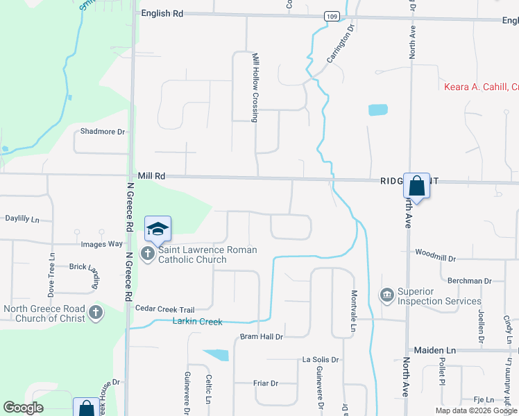 map of restaurants, bars, coffee shops, grocery stores, and more near 276 Rumford Road in Rochester