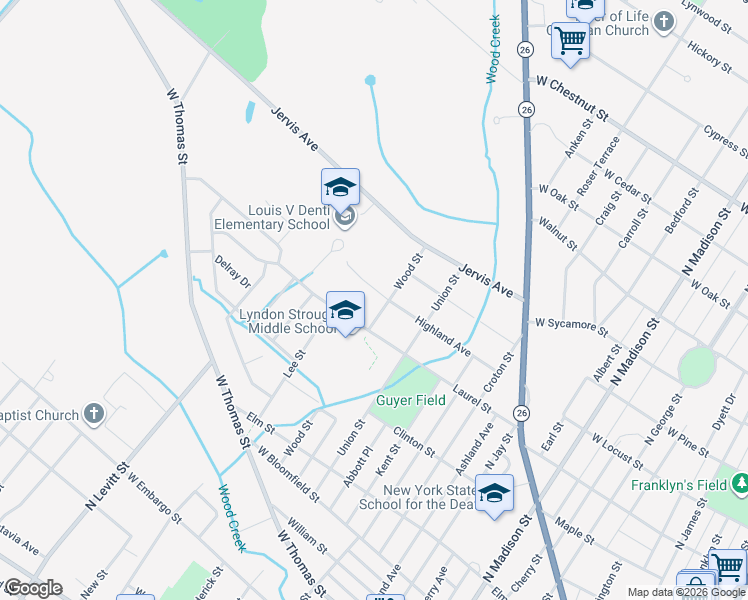 map of restaurants, bars, coffee shops, grocery stores, and more near 903 Highland Avenue in Rome