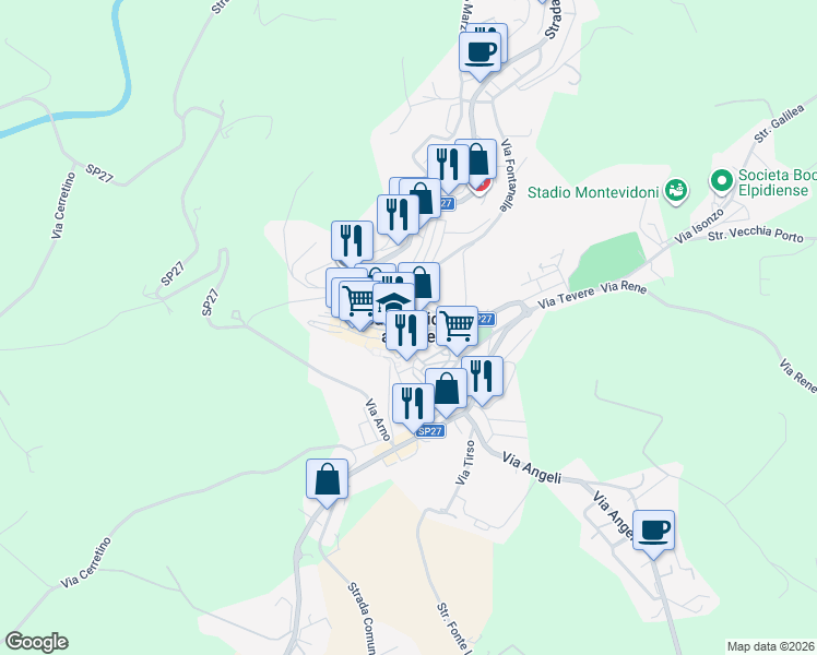map of restaurants, bars, coffee shops, grocery stores, and more near 21 Corso Baccio in Sant'elpidio A Mare