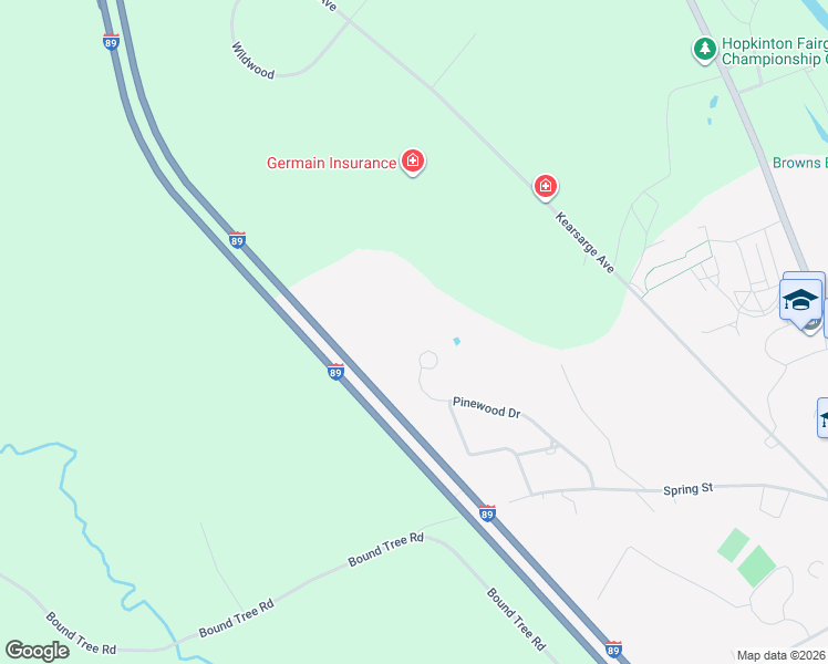 map of restaurants, bars, coffee shops, grocery stores, and more near 55 Snowshoe Trail in Hopkinton